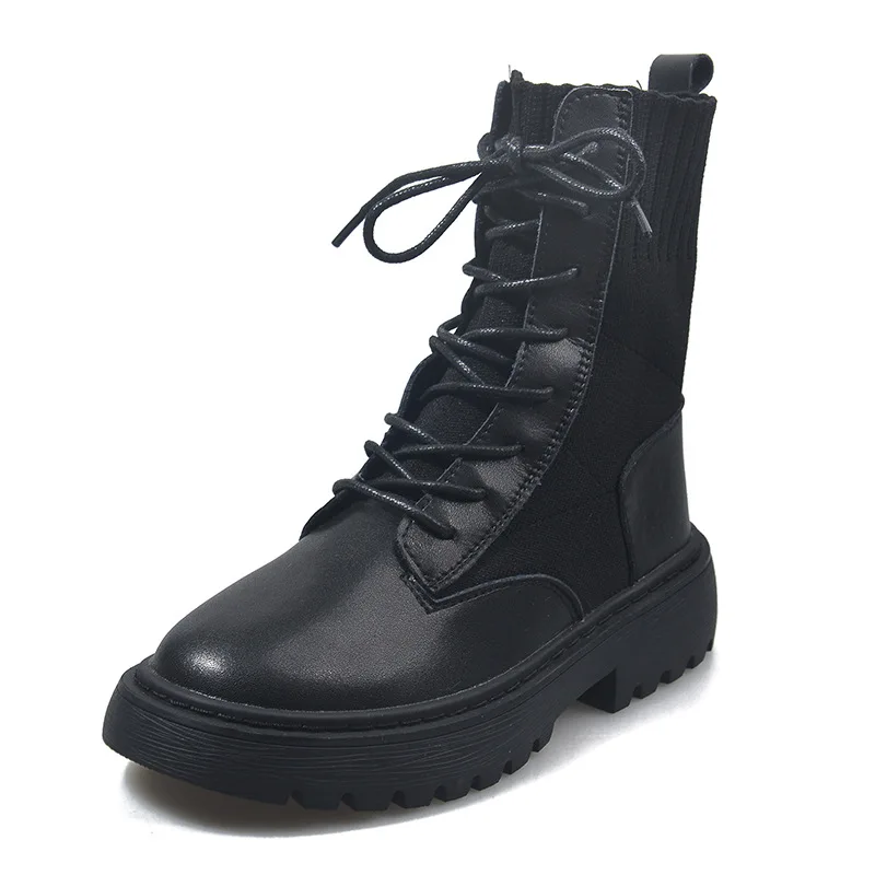 

Chunky-Heel Lace-up Martin Boots Women's 8686-1 Autumn New Style Korean-style Versatile Thick Bottomed Fashion Short Motorcycle