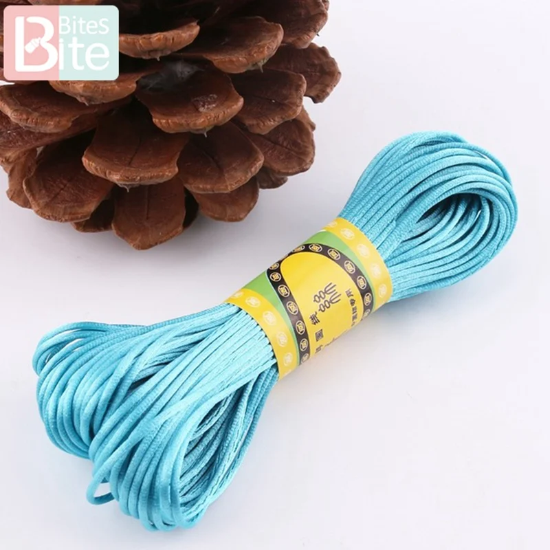 20M Rope Blue 1 шт. атласная шелковая веревка, нейлоновый шнур, цветной 1 мм, 80 м, детский прорезыватель, аксессуары для прорезывания зубов, ожерелье, трещотка, шнур, инструмент «сделай сам» - Цвет: 20M Rope Blue