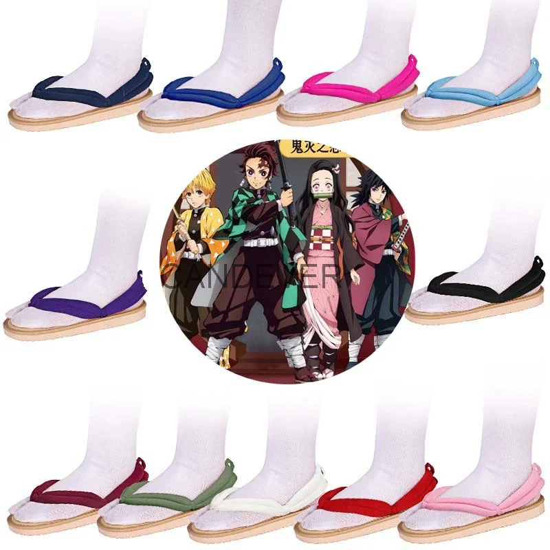 Anime Cosplay Tanjirou Kamado Nezuko Clogs Demon no Yaiba Sandals Shoes Agatsuma Zenitsu Flip Flop kid child - AliExpress