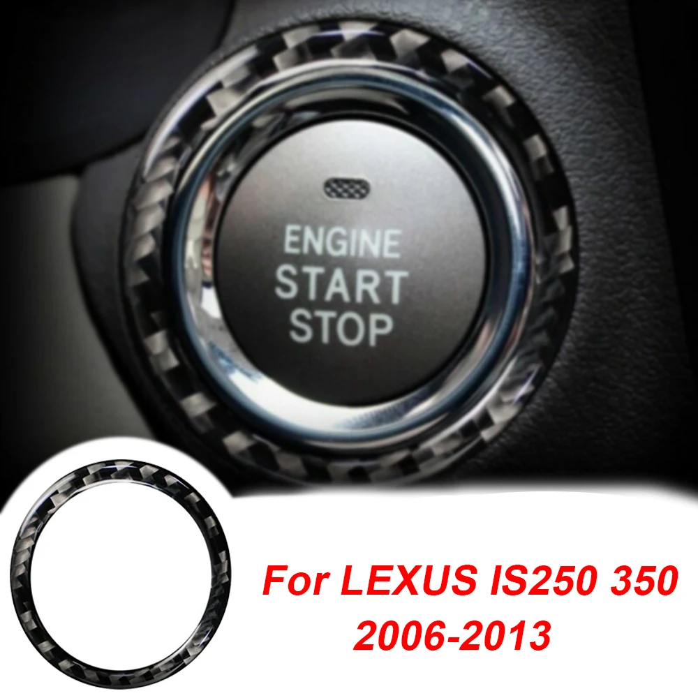 Углеродное волокно двигателя старт стоп кнопка наклейка отделка для Lexus IS250 350