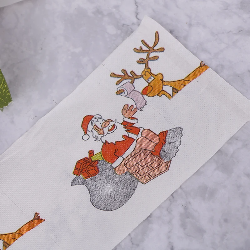 Christmas Table Napkin Home Santa Claus Bath Toilet Roll Paper Xmas Decor Tissue Personalized pattern color napkins