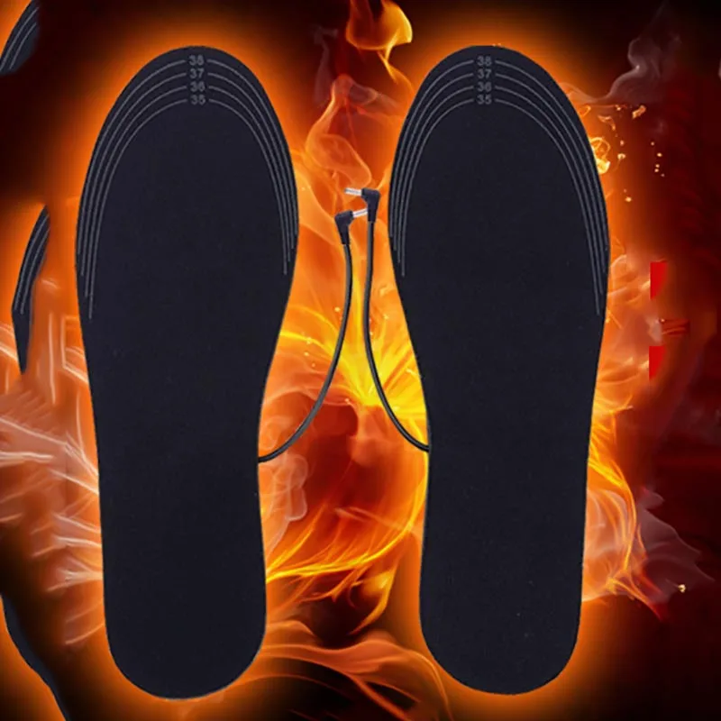 Унисекс USB стельки с подогревом для обуви Зарядка Электрический зима теплее ноги Отопление Стелька сапоги перезаряжаемые Нагреватель Колодки подошвы