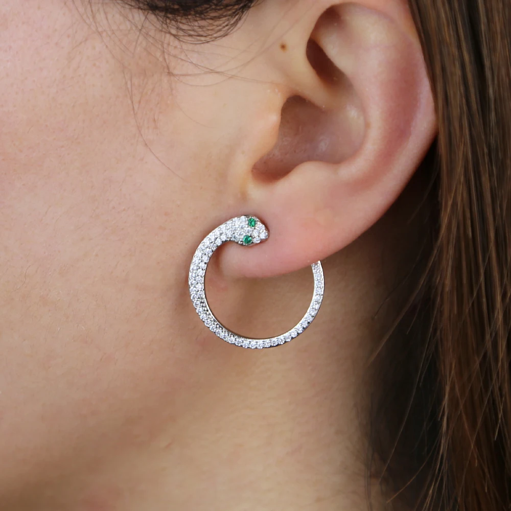 Round shape Snake hoop earring styles Personality women jewelry minimal snake cute lovely Geometric Circle hoop Earrings Jewelry - Image 6