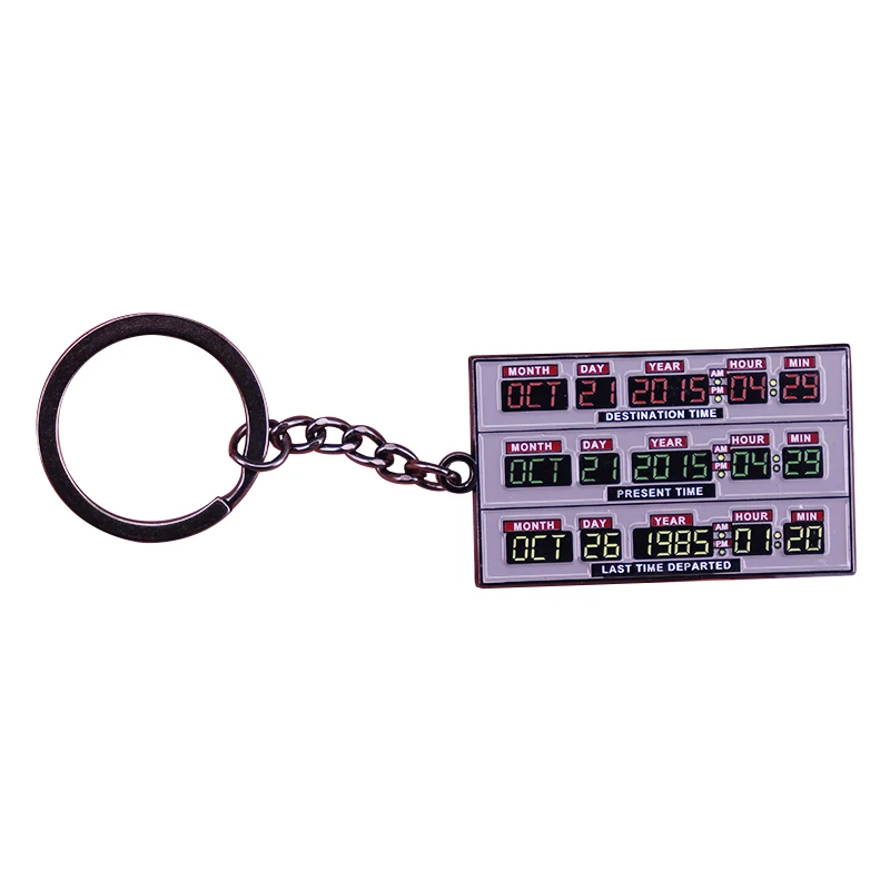 Time Circuits Keychain Marty McFly Doc Brown Time Travel Gift Back To The Future Delorean Replica Prop Keyring