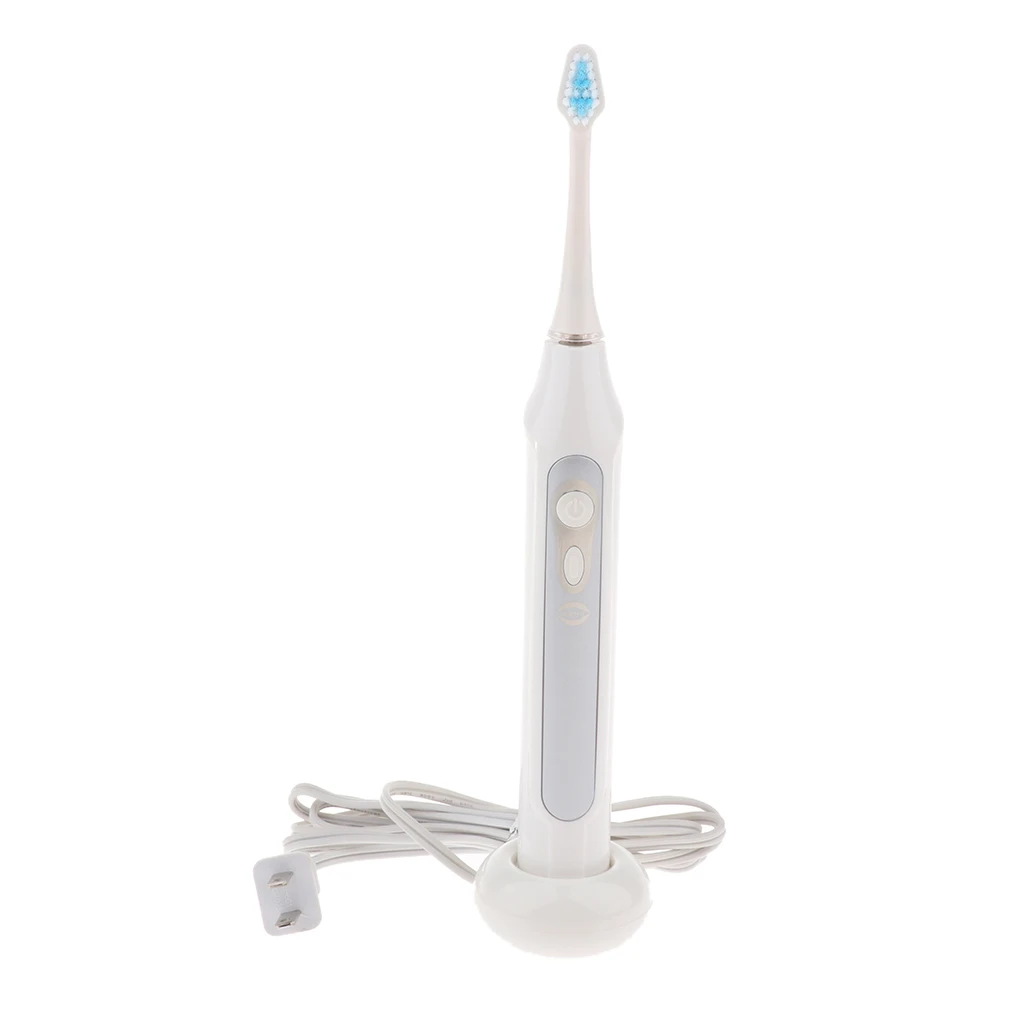 Adult Electric Toothbrush Dual Clean Rechargeable Battery Electric Tooth Brush with 3 Replacement Brush Heads