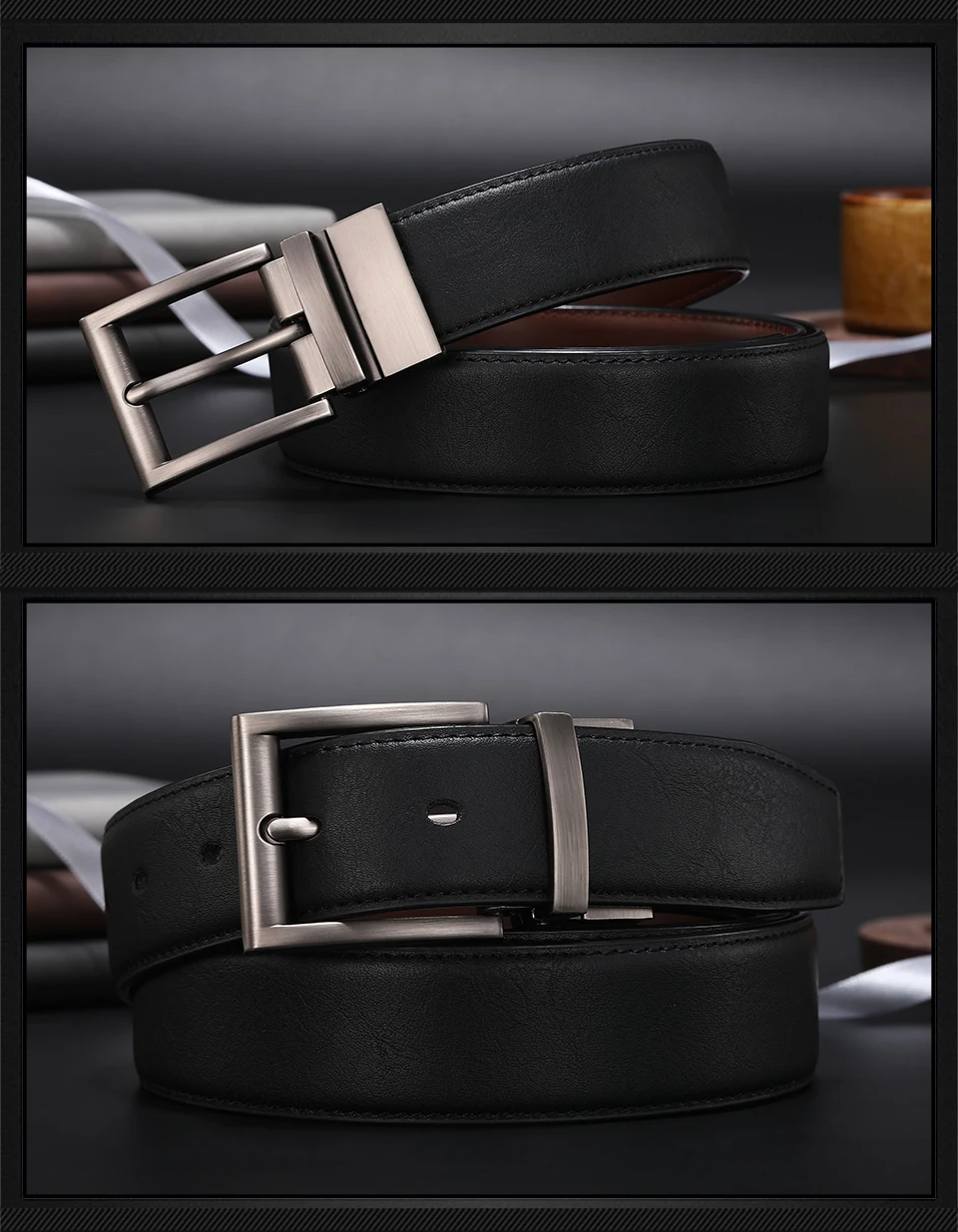 mens black belt Men Reversible Casual High Quality Belt Man Genuine Leather Belt Male Strap Luxury Trouser Jeans Dress Belt For Men comfort click belt