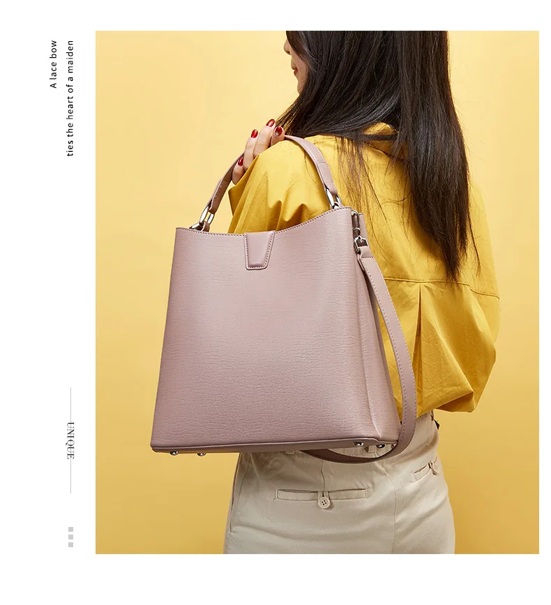 Женская сумка через плечо из натуральной кожи, роскошная женская сумка, женская сумка на плечо, простая сумка-мешок, Большая вместительная сумка