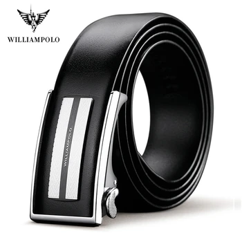 

Williampolo Fashion Men's Leather Belt Sliding Buckle Ratchet Dress Belt 35MM Wide Great Gift For Men With Gift Box #042P