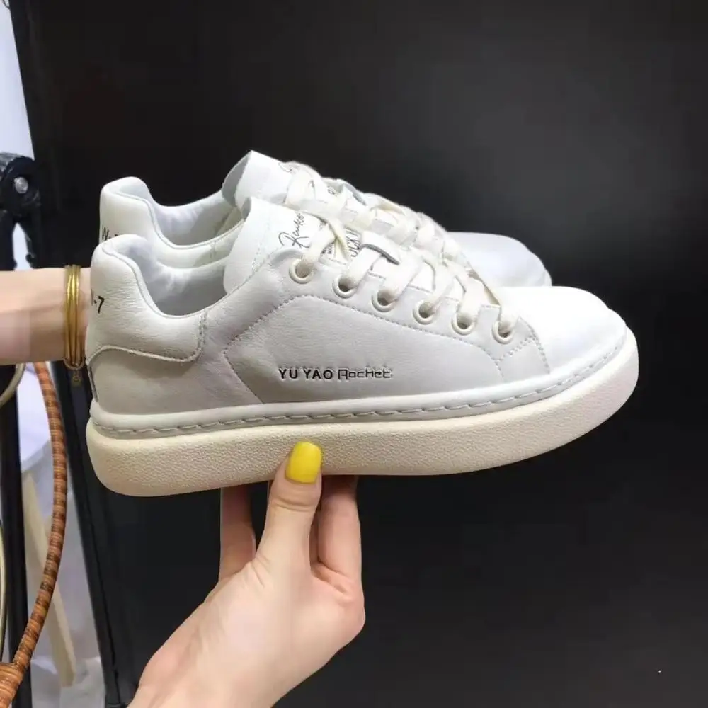 McQueen белые женские повседневные кожаные туфли