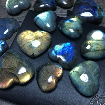 

2-3cm Natural Labradorite Heart Shape Crystal Stone Pendant Moonstone Rock Tumbled Stone Reiki Healing Collection