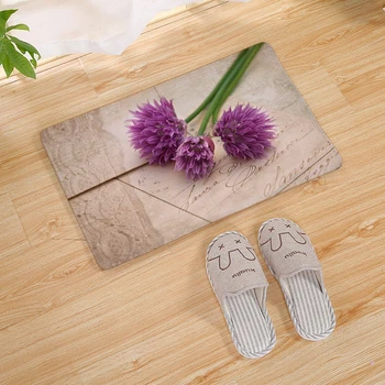 

Flower Print Home Mat Outdoor Doormat Kitchen Floor Carpet Rugs Insole Kitchen Rugs Indoor Bathroom Non-slip Floor Mats