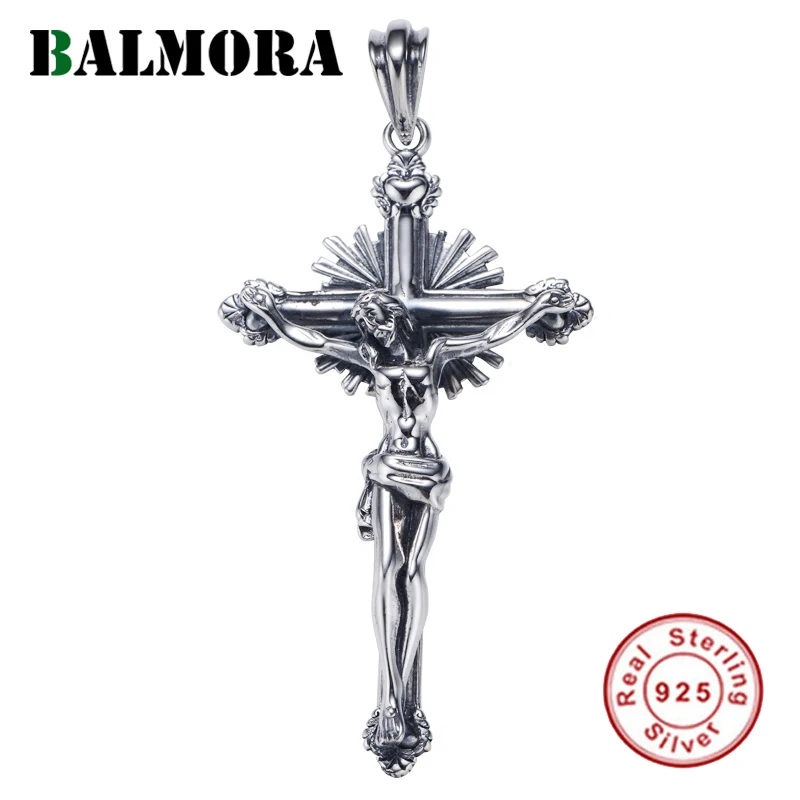 BALMORA подвеска из стерлингового серебра 925 пробы Иисус Распятие Крест подвески для