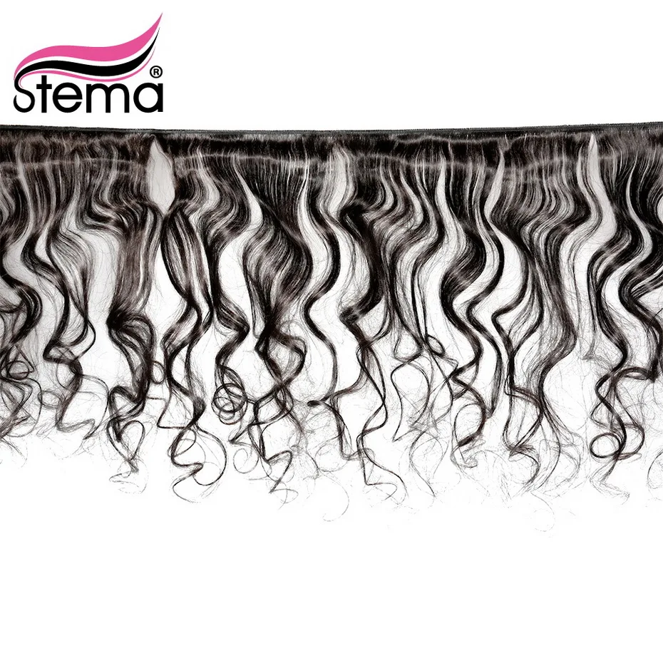 Stema бразильские волосы волнистые волосы пряди с закрытием 3 шт. волосы пряди натуральных волос, 1 шт, 4x4 кружева закрытие Волосы remy удлинитель