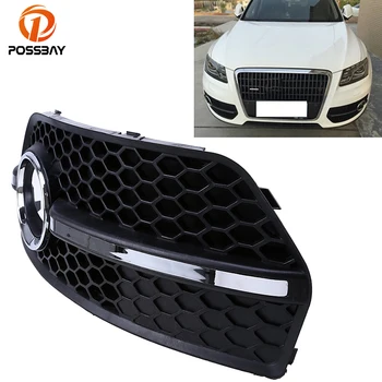 

POSSBAY Black Car Front Lower Bumper Grille Fit Audi Q5(8R) MK1 2008-2012 Pre-facelift Left Side Auto Fog Light Cover Grilles