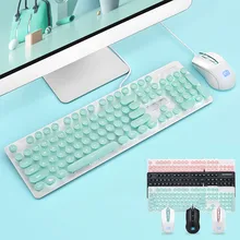 N518 панк Робот Проводная клавиатура и мышь набор круглый ключ крышка для ПК компьютера