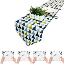 Novo chique jantar bandeira árvores de natal linho mesa corredor placemats conjunto sapato armário tv corredores mesa moderna decoração para casa(China)