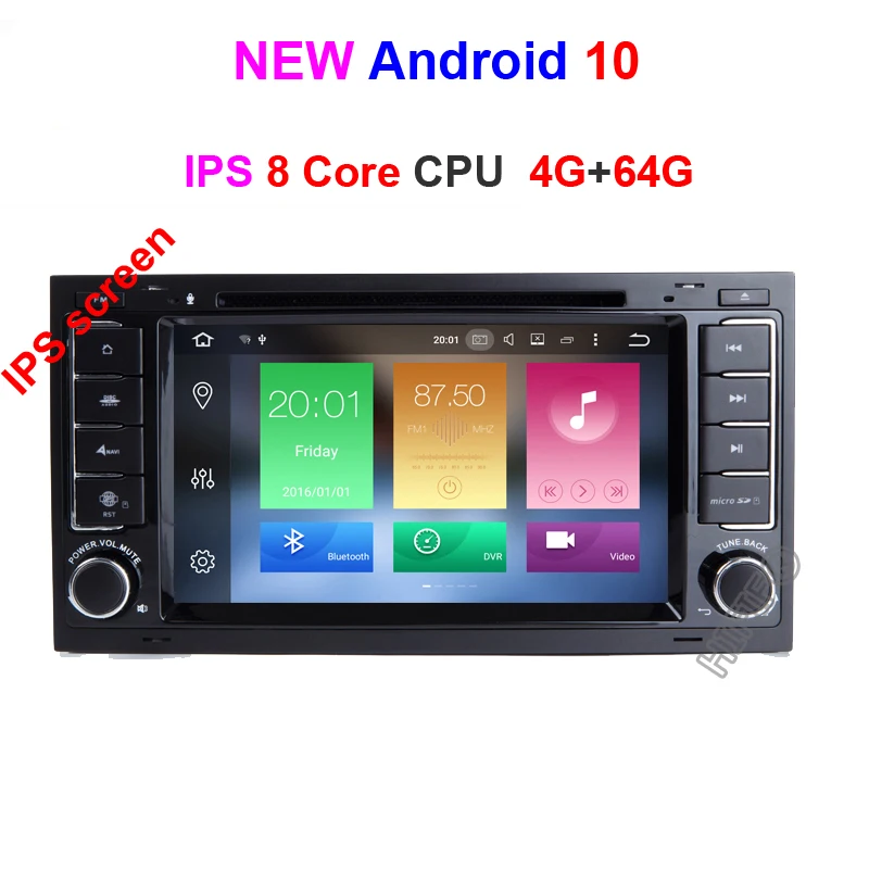 Octa Core 4G 64G Ips DSP Android 10 4G Автомобильный gps для Фольксваген туарег Т5 транспортер Multivan dvd-плеер радио мультимедиа навигация ПК - Цвет: Octa Core 4G 64G
