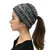 New Adult Women's Hats Wool Knitted Hat Autumn Winter Warm Brand Skullcap Female Cross Ponytail Cap Skullies Beanies 6