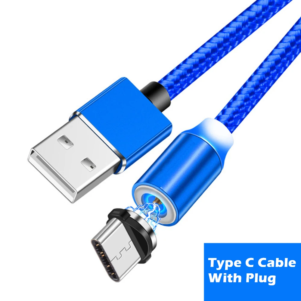 USB кабель для быстрой зарядки для iPhone 11 Pro infinix Hot 6 7 8 Pro S5 S4 Smart 3 Plus Pro Note 5 светодиодный индикатор Магнитный шнур для зарядки - Цвет: Blue Type c