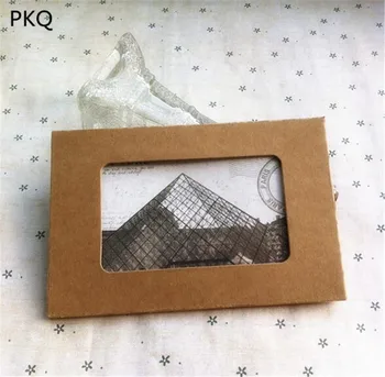 

50pcs 6 Sizes Vintage Hollow Design Natural Brown Kraft Paper Envelope Postcard Boxes Greeting Photo Post Card Package Bag