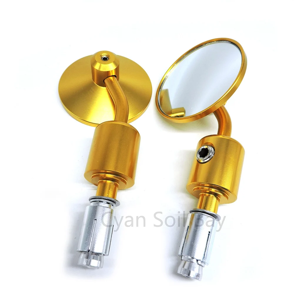 Golden 5 цветов сферическое зеркало CNC алюминиевые мотоциклетные зеркала заднего вида Универсальное - Цвет: Golden