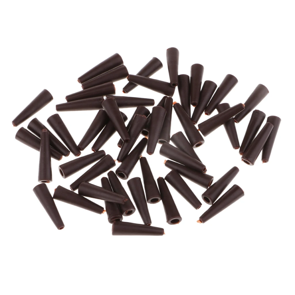 50 Pcs Carp Fishing Tail Rubber Tubes Cones Rigs Sleeve for Safety Lead Clips 20mm Fishing Accessories Terminal Tackles pesca