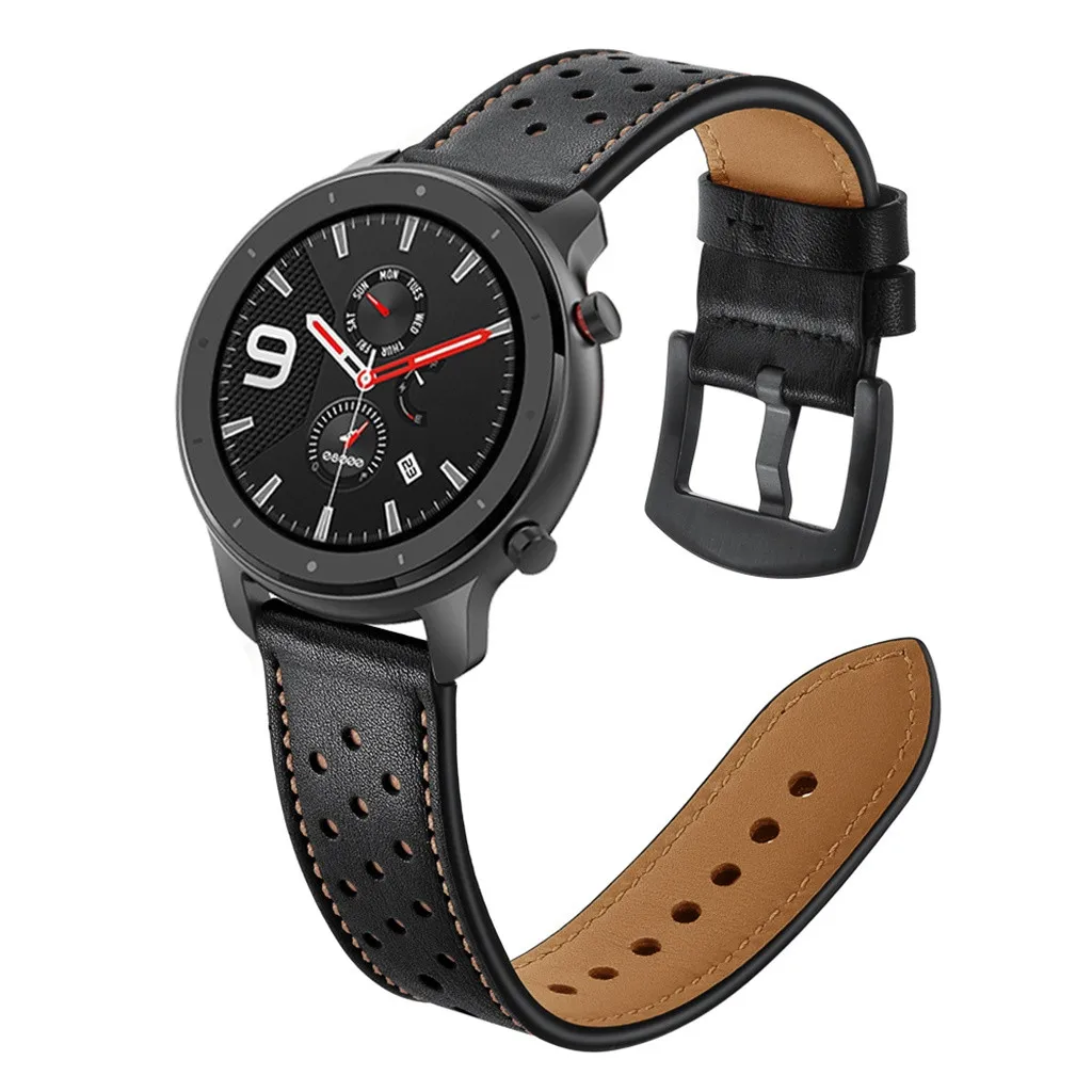 

Wrist Strap Leather Pit Style For AMAZFIT GTR Smart Watch 42MM Smart Watch Strap Replacement Band Bracelet Women Men Sport 19Aug