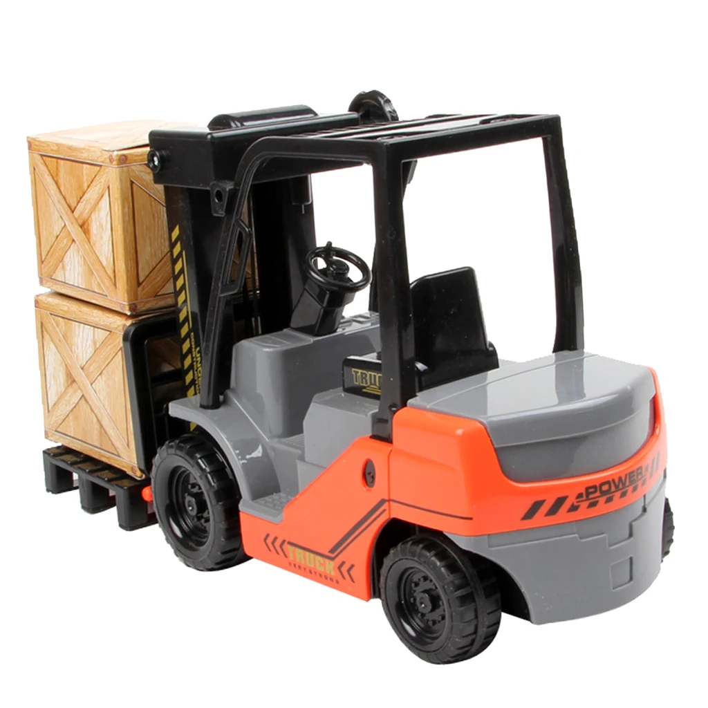 Miniature 1:22 Plastic Fork Lift Truck Engineering Vehicle Toy Gift