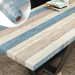 Retro Wood Wall Stickers Waterproof Self Adhesive Wallpaper Vinyl Contact Paper Bedroom Wardrobe Sticker Furniture Home Improved