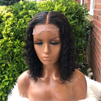 

Kinky Curly Short Natural Black Synthetic Wig For Black Women With Baby Hair Heat Resistant Fiber Daily Wig Machine Weft Wig
