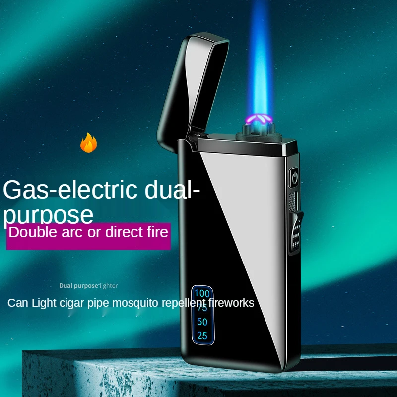 Двойная дуговая зажигалка с газом и электричеством двойное использование Usb
