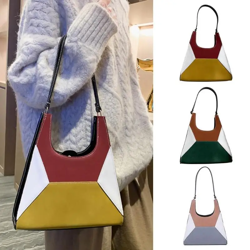

New Fashion Handbags Delicate Design Fashion Women Handbag Splicing Color Shoulder Leather Shopping Bag Casual Totes