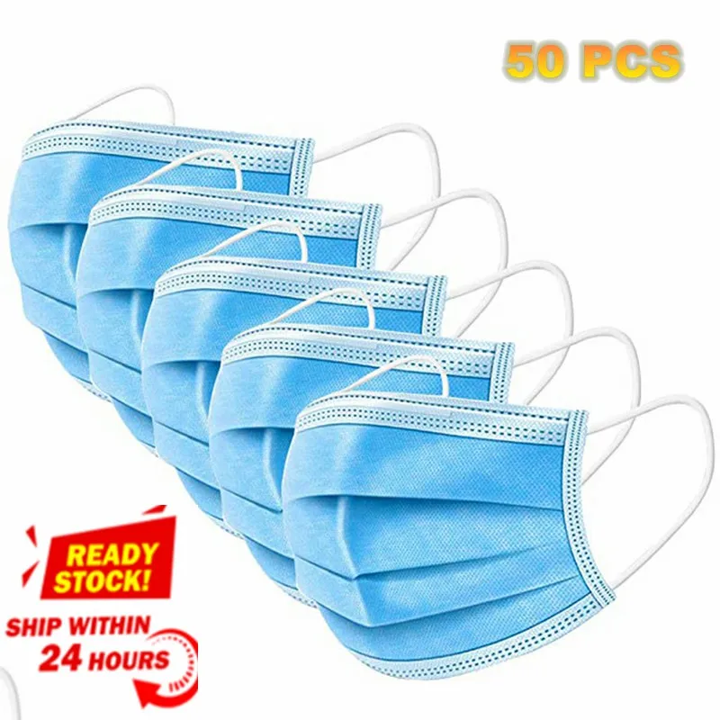 

Anti-Pollution 3 Laye Mask dust protection Masks Disposable Face Masks Elastic Ear Loop Disposable Dust Filter Safety Mask