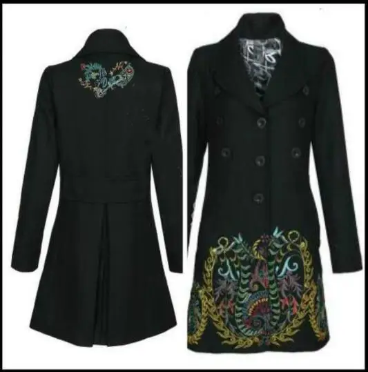 Испанский Стиль DEG модная куртка вышитый плащ пальто 36-46 - Цвет: 25 36-48 42 W