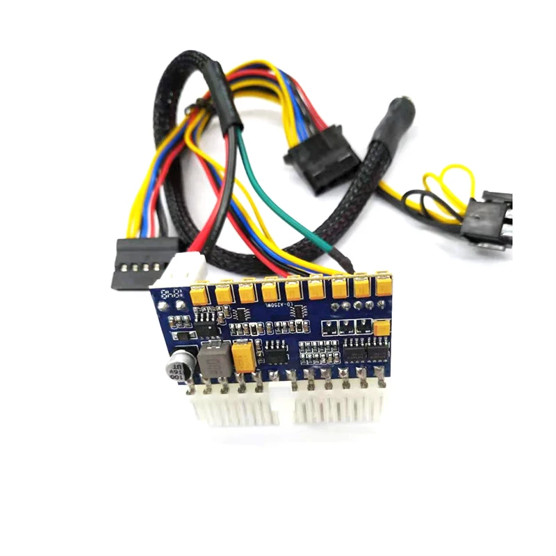 DC 12V 250W 24Pin переключатель Pico ATX PSU автомобиля мини ITX постоянного тока DC Питание модуль 24 pin типа «папа» 8pin для 24Pin