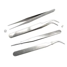 Анти-статический Нержавеющая сталь Пинцет немагнитные электронные пинцеты точности с острым носком локоть клюв наконечник прямой Маленький Винт