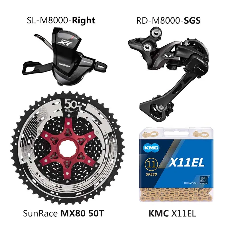 Shimano Deore XT M8000 Groupset MTB горный велосипед 1x11-Speed 46T 50T SL+ RD+ CSMX80+ X11.93 X11EL M8000 рычаг переключения заднего хода - Цвет: MX80-50T-X11EL