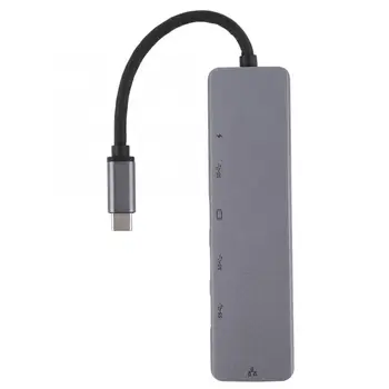 

HDMI 60HZ + USB3.0x2 + PD Charging + USB C + RJ45 6 in 1 Hub Suitable for Nintendo/MacBook USB C Hub