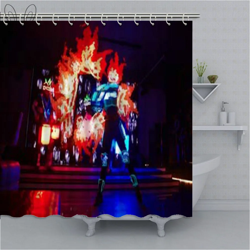 Рок пламенный барабанный набор полиэфирная ткань занавеска для душа для ванной комнаты скандинавский водонепроницаемый экран занавеска s украшение дома - Цвет: 76119