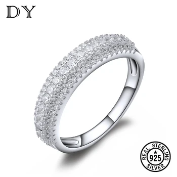 

DY 925 Sterling Silver Ring Micro Pave Clear Cubic Zirconia Fancy Stylish Ring For Female Engagement Fashion Accessories Jewelry