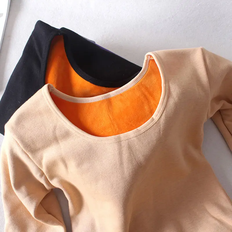 Бархатная плотная женская рубашка с длинным рукавом, зимние женские топы с круглым вырезом, тонкая теплая хлопковая футболка, Женская Повседневная футболка C5934