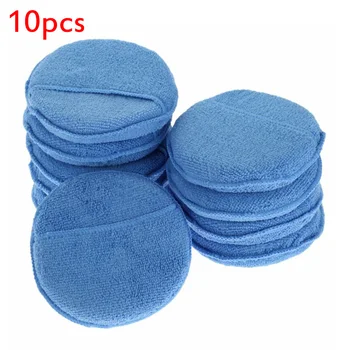 

10Pcs Car Polish Foam Sponge Applicator Cleaning Cloth Microfiber Waxing Pads 100% Machine Washable