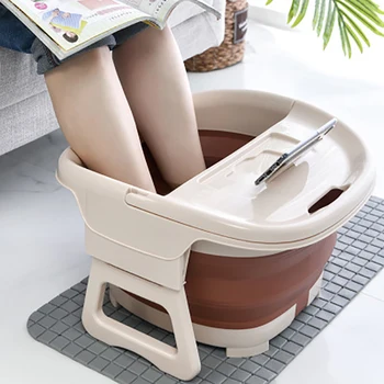 

Basin Portable Foldable Footbath Bathtub Foot Bath Massage Plastic Bathroom Sauna Washbasin Foldable Footpath Footpath