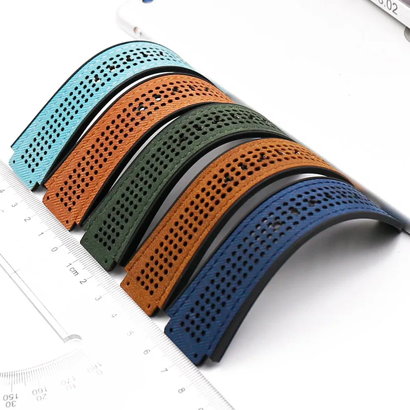 

Rubber strap men's watch accessories for HUBLOT leather strap buckle waterproof breathable bracelet watch band 25mmx19mm