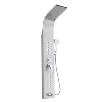 

Arc Design Shower Panel Tower Faucet Modern Bathroom Stainless Steel Tower Shower Column Waterfall System Wall Mount Shower Set