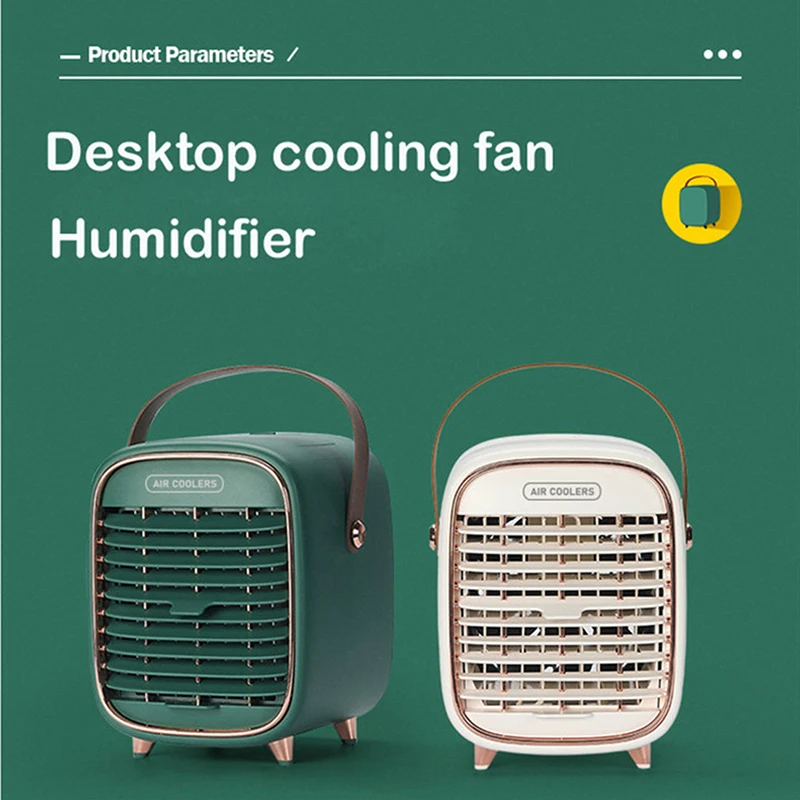 

Portable Air Conditioner Evaporative Personal Air Cooler Desk Fan with 3 Gear Rechargeable Desk Anion Mist Fan for Home Bedroom