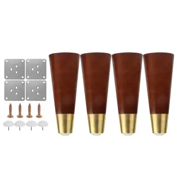 

4PCS Furniture Legs Wood Replacement Sofa Leg with Screws for Couch Chair Ottoman Loveseat Coffee Table Accessories