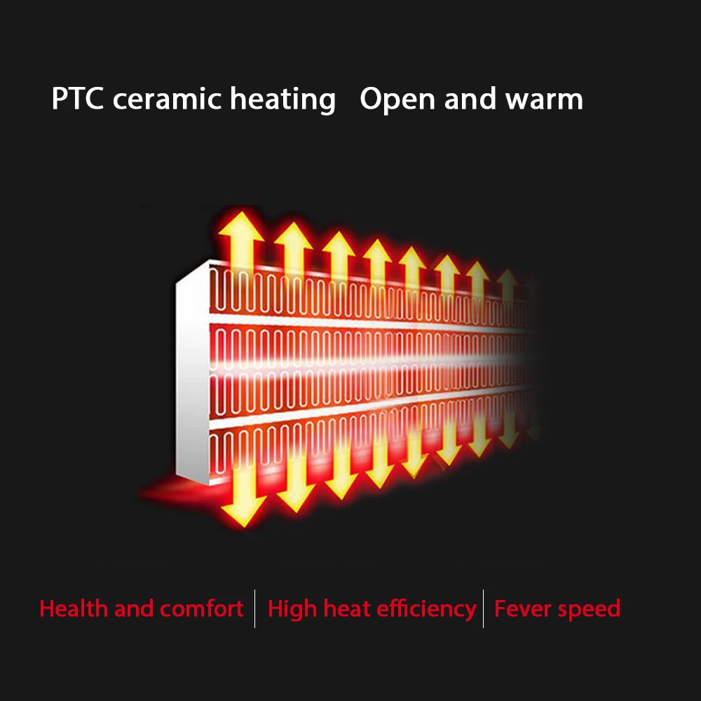 Electric Air Heater Portable Winter Warmer Fan PTC Heating Stove Radiator Handy Silent Air Warmer For Bedroom Living Room Office