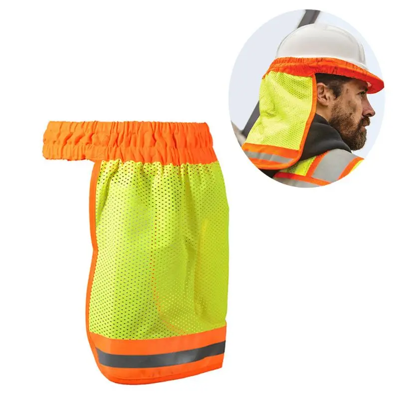 

Safety Hard Hat Helmet Neck Cover Reflective High Visibility Mesh Sun Protector