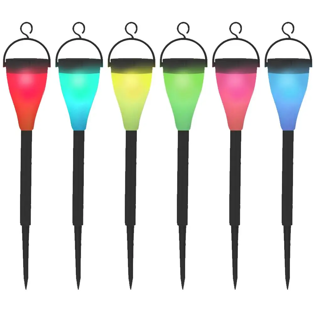 RGB colorful 6pack 6pack RGB Colorful Solar Garden Light Outdoor Landscape Decorations For Pathway Patio Lawn Fence Yard Waterproof Insert Hang Put - Испускаемый цвет: RGB colorful 6pack